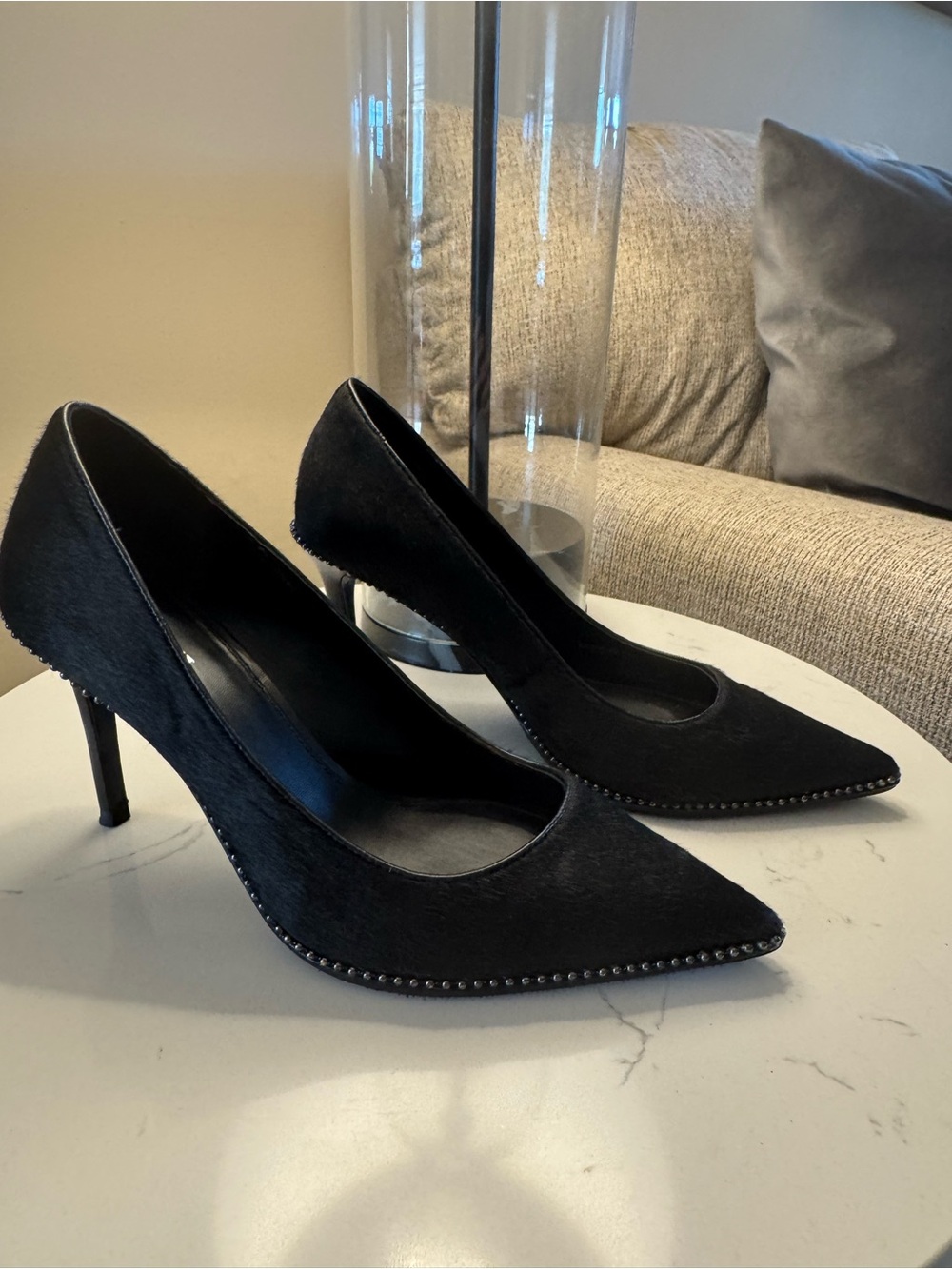 COACH Black Calf-Hair Tamera Studded Pumps A00414 Size 8/38 - Picture 2 of 6